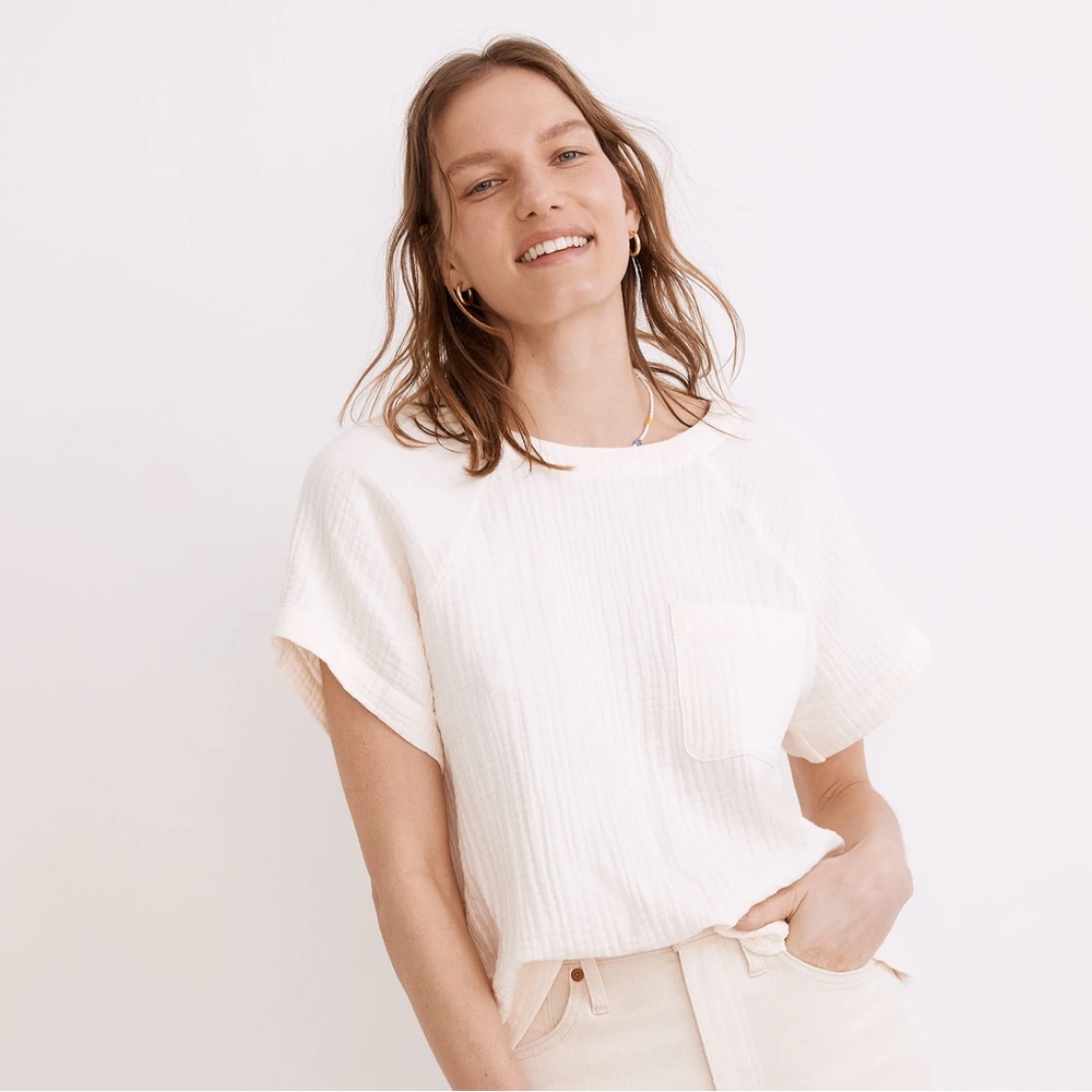 Madewell Lightspun Renwood Button-Back Top